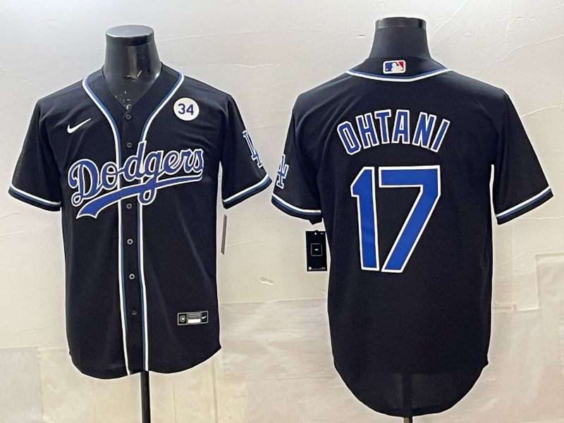 Men 2025 Los Angeles Dodgers #17 Ohtani Black Nike MLB Jersey style 093
